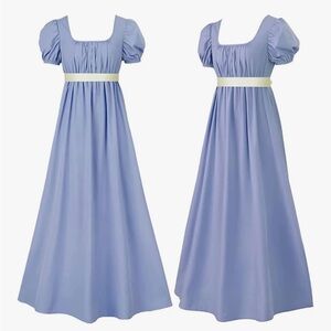 Elegant Bridgeton Style Lavender Maxi Dress
